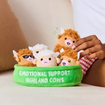 Just Play Emotional Support Highland Cow Plüschtier - Braun, 25 cm