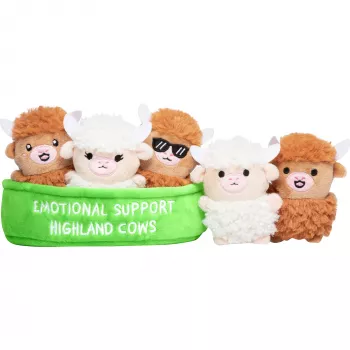 Just Play Emotional Support Highland Cow Plüschtier - Braun, 25 cm