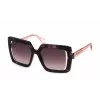 JUSTCAVALLI Damen-Sonnenbrille SJC027-5309SJ - Schwarzer, eckiger Rahmen mit grauen Gradientengläsern - 53 mm