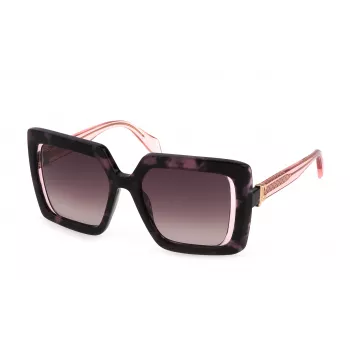JUSTCAVALLI Damen-Sonnenbrille SJC027-5309SJ - Schwarzer, eckiger Rahmen mit grauen Gradientengläsern - 53 mm