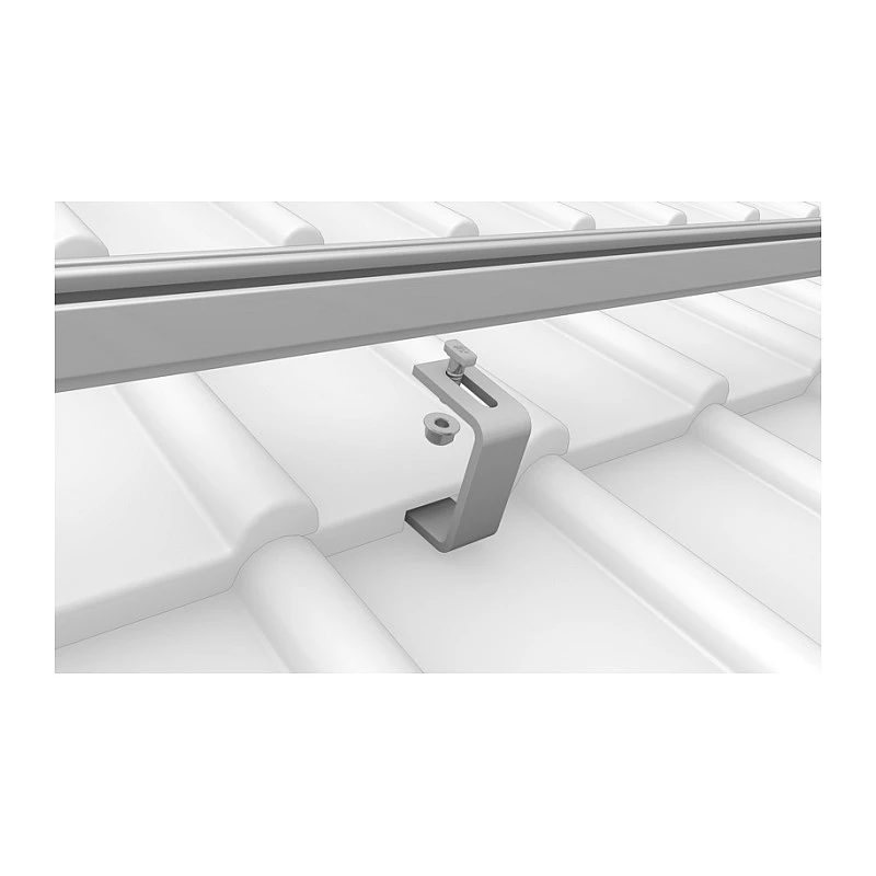 K2 Systems 1000001 Dachhaken für Ziegeldächer, Edelstahl, Grundplatte 150x60x5 mm, Arm 30x6 mm