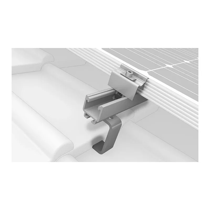 K2 Systems 1000001 Dachhaken für Ziegeldächer, Edelstahl, Grundplatte 150x60x5 mm, Arm 30x6 mm