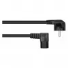 Kabelmeister 3m Netzkabel, CEE 7/7 Schuko auf IEC C15, 90° gewinkelt, Schwarz