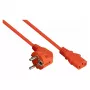 Kabelmeister 3m Schuko (CEE 7/7) auf C13 Netzkabel, 90° gewinkelt, Orange