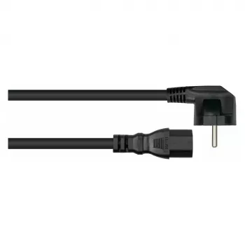 KABELMEISTER Winkel-Schuko auf IEC C15 Netzkabel 0,5 m Schwarz