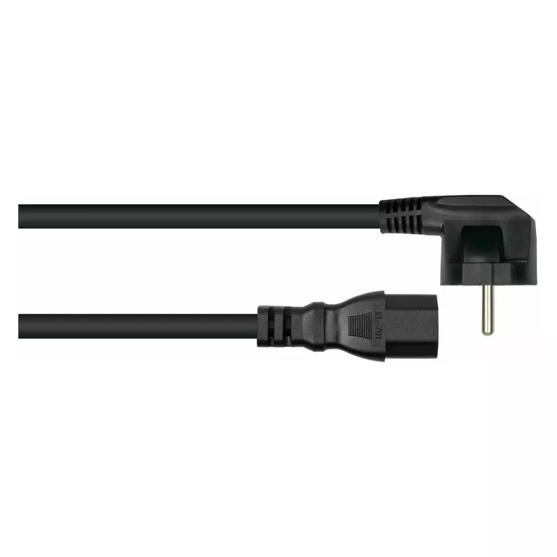 KABELMEISTER Winkel-Schuko auf IEC C15 Netzkabel 0,5 m Schwarz