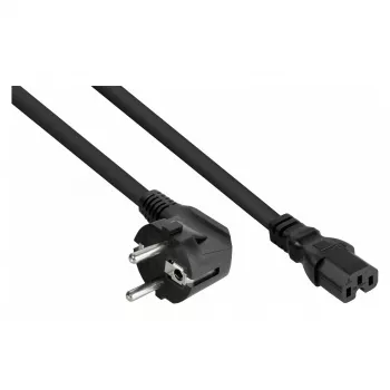 KABELMEISTER Winkel-Schuko auf IEC C15 Netzkabel 0,5 m Schwarz