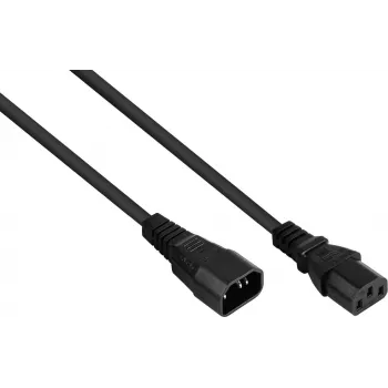 Kabelmeister C14 auf C13 Stromverlängerungskabel, 3m, Schwarz, 1,00mm², 10A/250V, H05VV-F, gerade Stecker SK1430-S030