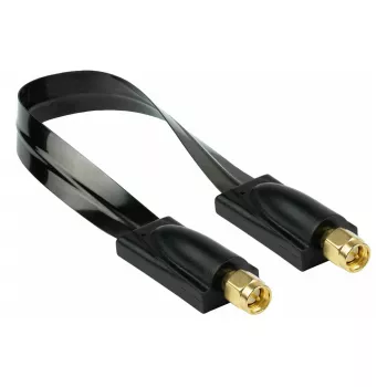 Kabelmeister Koaxiales HF-Fensterdurchführungskabel SMA-Stecker auf SMA-Stecker, 0,2 m, 50 Ohm, transparent