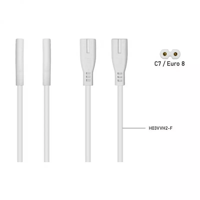 Kabelmeister Euro-Verlängerungskabel C8-Buchse auf C7-Stecker 0,2 m Schwarz