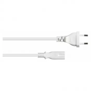 kabelmeister Euro Stromkabel, Eurostecker Typ C auf abisolierte Enden, 1,5 m, 0,75 mm², Weiß