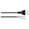 Kabelmeister Euro-Netzkabel mit offenem Ende, H03VVH2-F, 2 x 0,75 mm², 3 m, Schwarz