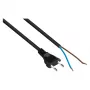 Kabelmeister Euro-Netzkabel mit offenem Ende, Schwarz, 5 m