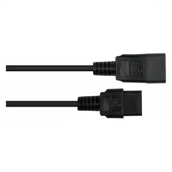 Kabelmeister IEC-Verlängerungskabel C20 auf C19 – 2 m, Schwarz