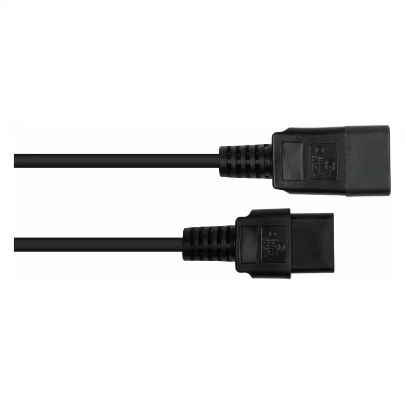 Kabelmeister IEC-Verlängerungskabel C20 auf C19 – 2 m, Schwarz