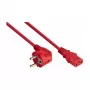 Kabelmeister Netzkabel, Schuko-Stecker (CEE 7/7) 90° gewinkelt auf IEC C13, Rot, 5m
