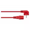 KABELMEISTER Netzkabel CEE 7/7 (Typ E+F) 90° gewinkelt auf IEC C13, Rot, 0,75 m