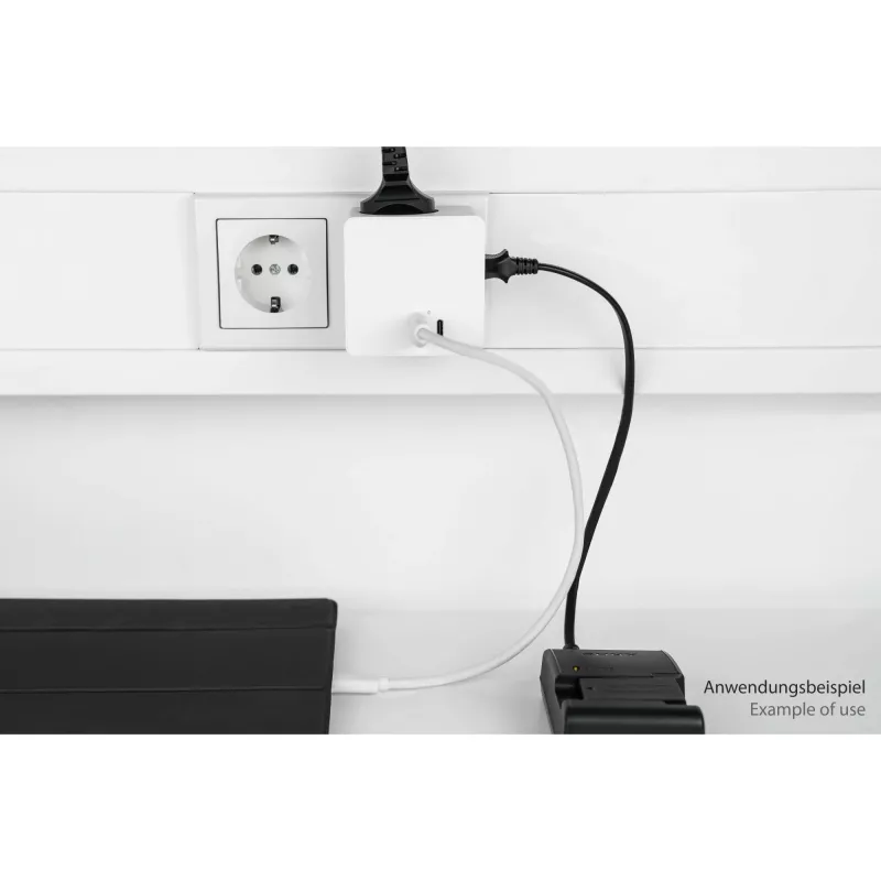 KABELMEISTER Steckdosenwürfel mit 3x Schutzkontakt-Steckdosen, USB-C 20W PD 3.0 und USB-A 18W, 1,5m, Weiß