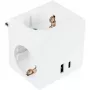 KABELMEISTER Steckdosenwürfel mit 3x Schutzkontakt-Steckdosen, USB-C 20W PD 3.0 und USB-A 18W, 1,5m, Weiß