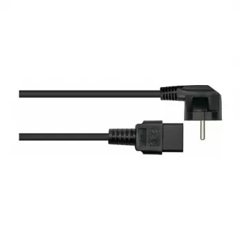 Kabelmeister Schuko (CEE 7/4) auf C19 Stromkabel, 1m, 90° gewinkelt, Schwarz