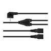 Kabelmeister Schuko-Stecker (90° gewinkelt) auf 2x IEC C13 Y-Stromverteilerkabel, 2m, Schwarz