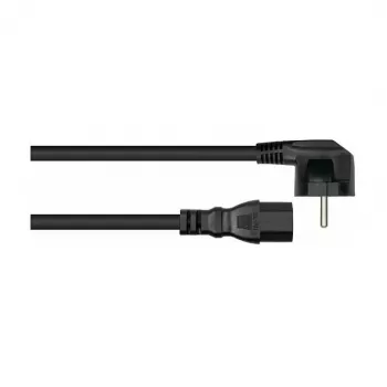 Kabelmeister Schuko-Netzkabel mit 90°-Winkelstecker auf IEC C15, Schwarz, 1,8 m