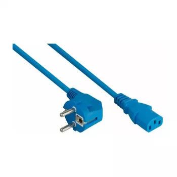 KABELMEISTER Schuko auf C13 Winkel-Netzkabel 0,5 m Blau
