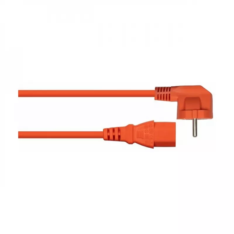Kabelmeister Schuko auf C13 Winkel-Netzkabel 1m Orange