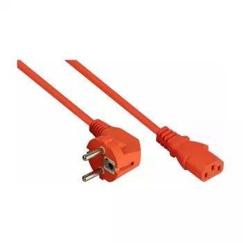 Kabelmeister Schuko auf C13 Winkel-Netzkabel 1m Orange