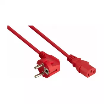 Kabelmeister Schuko auf C13 Netzkabel, 90° gewinkelt, Rot, 3m