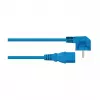 Kabelmeister Schuko auf IEC C13 Winkel-Netzkabel 1m Blau