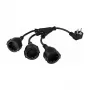 Kabelmeister SK0103-S002 3-fach Schuko Steckdosenleiste, 90° Winkelstecker, 0,2 m Kabel, Schwarz