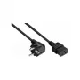 Kabelmeister SK0190-S050 Schuko-Netzkabel, 90° gewinkelt CEE 7/7 auf C19, 5 m, Schwarz