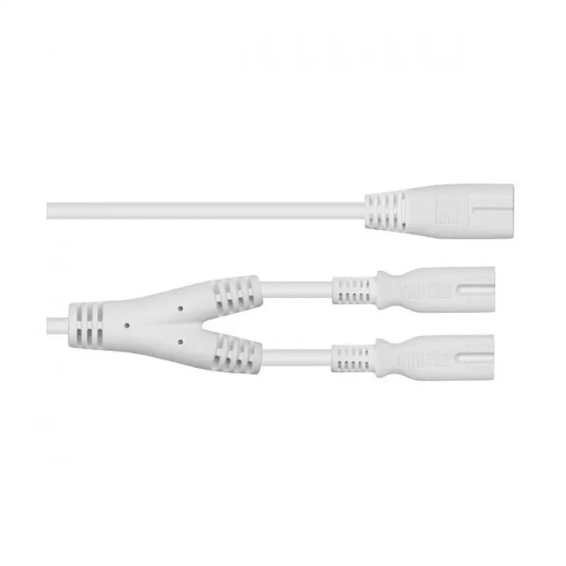 KABELMEISTER SK0877-W003 Power-Splitter-Kabel IEC C8 auf 2x IEC C7, 0,3 m, Schwarz