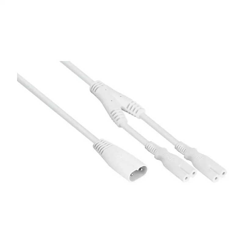 KABELMEISTER SK0877-W003 Power-Splitter-Kabel IEC C8 auf 2x IEC C7, 0,3 m, Schwarz