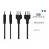 Kabelmeister SK6505-S018 Netzkabel - Italienischer Typ I Stecker auf IEC C5, Schwarz, 1,8m