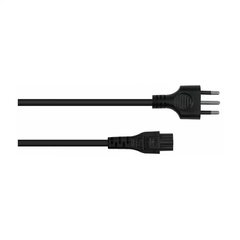 Kabelmeister SK6505-S018 Netzkabel - Italienischer Typ I Stecker auf IEC C5, Schwarz, 1,8m