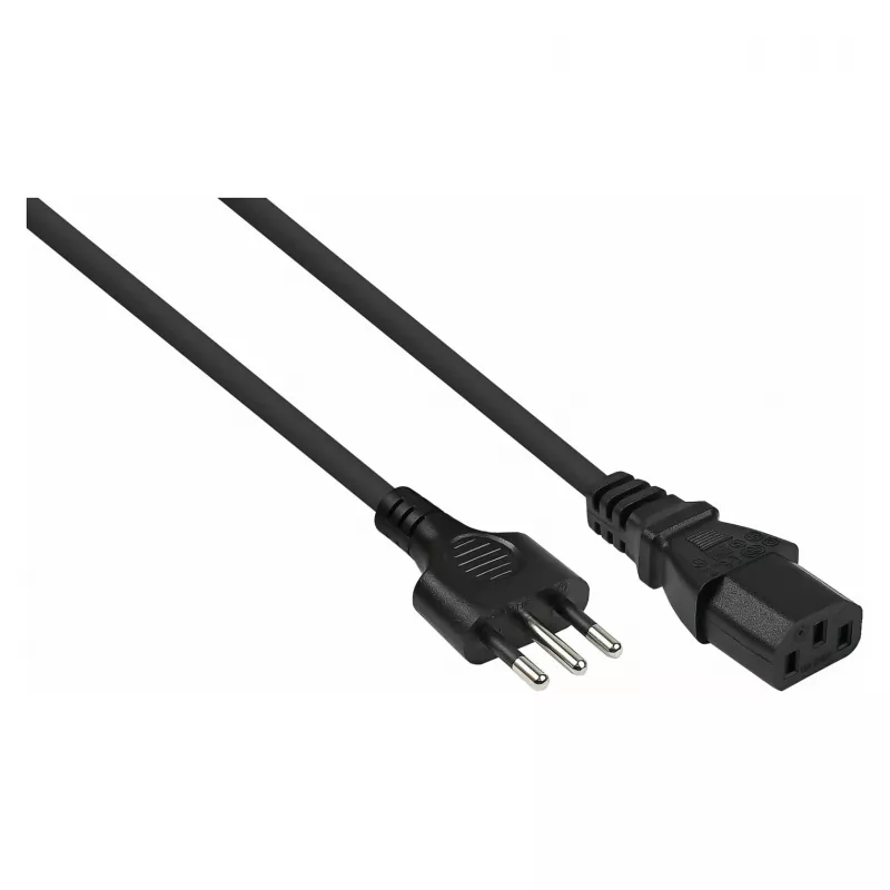 Kabelmeister SK6530-S018 AC-Netzkabel, italienischer Typ I (CEI 23-16) auf IEC C13, 0,5 m, Schwarz