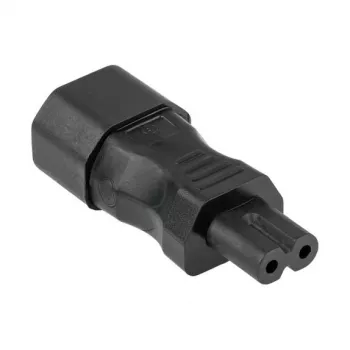 KABELMEISTER SKA-1470S IEC C14 auf C7 Netzteiladapter – 250 V / 2,5 A, Schwarz