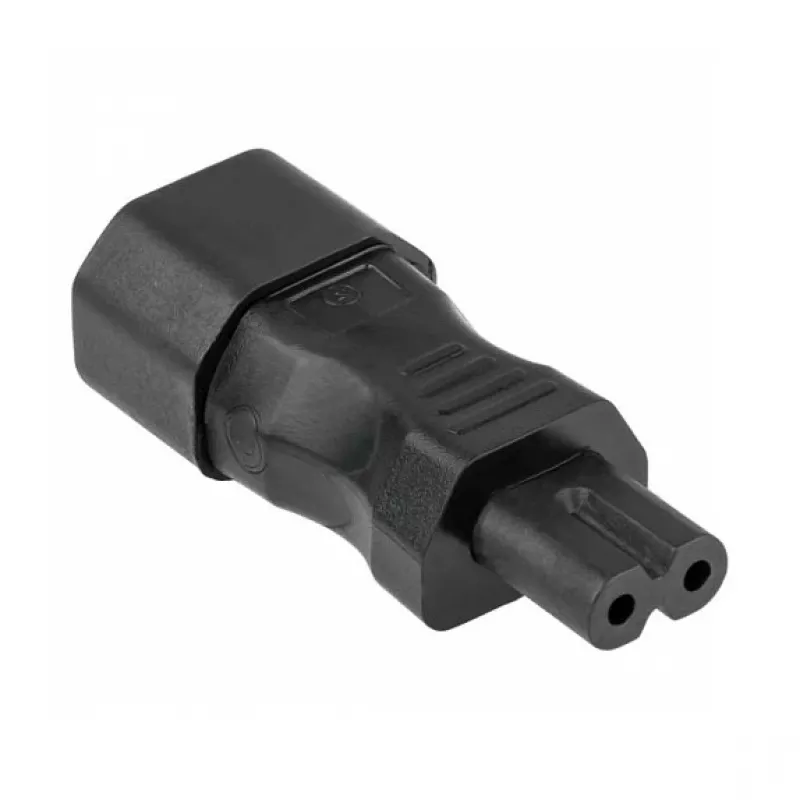 KABELMEISTER SKA-1470S IEC C14 auf C7 Netzteiladapter – 250 V / 2,5 A, Schwarz
