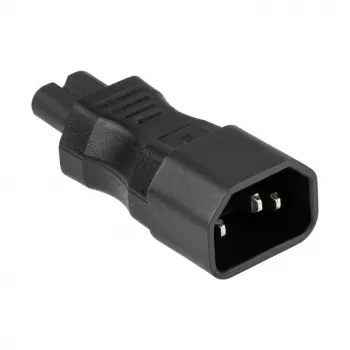 KABELMEISTER SKA-1470S IEC C14 auf C7 Netzteiladapter – 250 V / 2,5 A, Schwarz