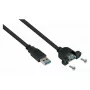 Kabelmeister USB 3.0 Panel-Mount-Verlängerungskabel – Typ-A Stecker auf Buchse, 3 m, Schwarz (UL-zertifiziert)
