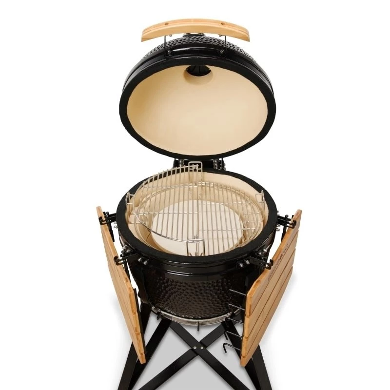 KAMADO BONO MEDIA 20 (52CM) Keramik-Holzkohlegrill, Glänzend Schwarz