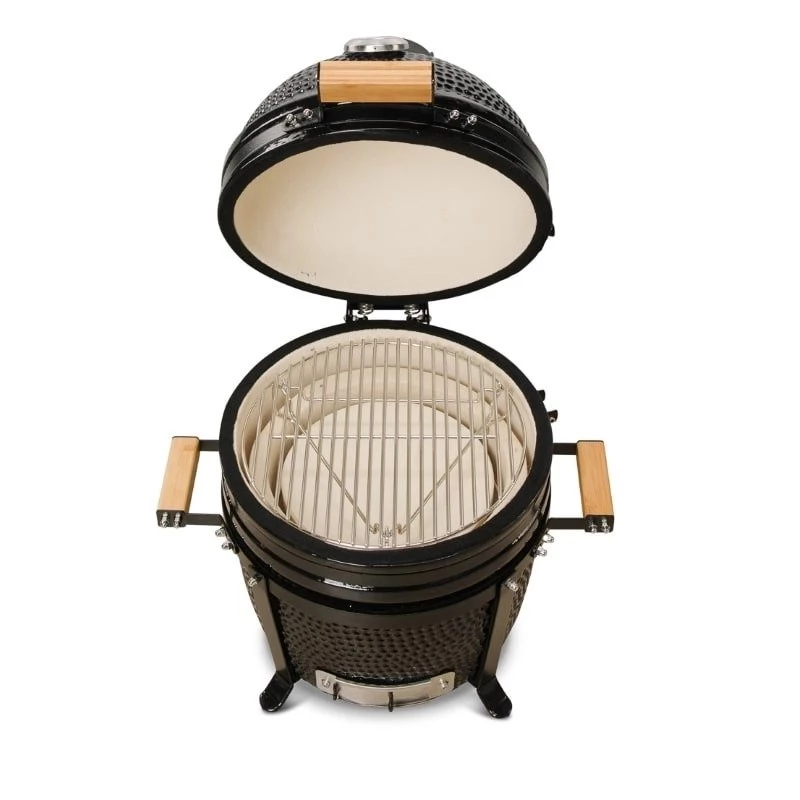 KAMADO BONO MINIMO 15 (40CM) Kamado-Keramikgrill, 33 cm Grillrost, glänzend schwarz