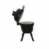 Kamado Bono Picnic Keramikgrill 13 inch Kamado Holzkohlegrill mit Wagen, Holzkohle, Schwarz