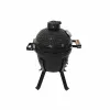 Kamado Bono Picnic Keramikgrill 13 inch Kamado Holzkohlegrill mit Wagen, Holzkohle, Schwarz