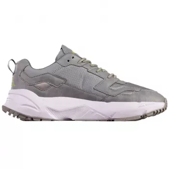 Kappa Turako 243377 1633 Kinder-Sneaker mit doppeltem Klettverschluss, Grau/Blau/Limette