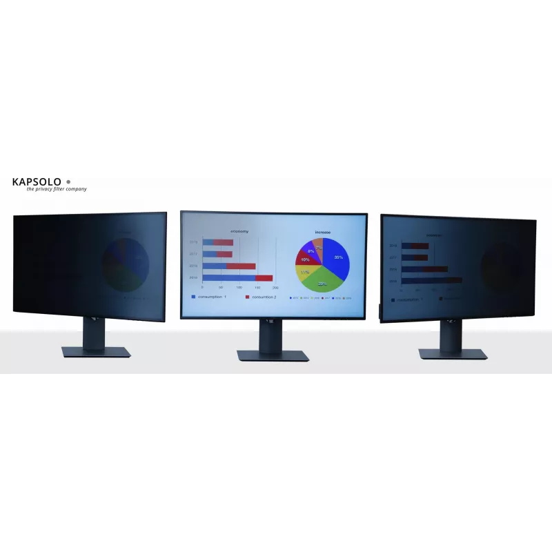 KAPSOLO 2-Wege abnehmbarer Sichtschutzfilter für 17,0 Zoll Widescreen-Monitor (16:10) – rahmenlos, transparent, 30° Blickwinkel KAP10698