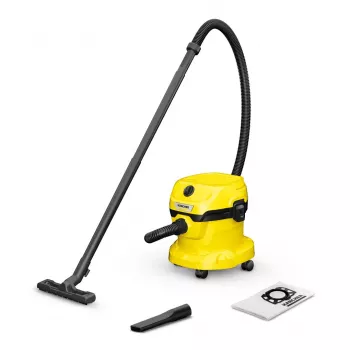 Kärcher WD 2 Plus V-12/4/18 Nass- und Trockensauger, 1000 W, 12 L Kunststoffbehälter, 180 Air Watt Saugleistung, Blasfunktion, Vliesfilterbeutel, 4 m Kabel, 1,8 m Schlauch