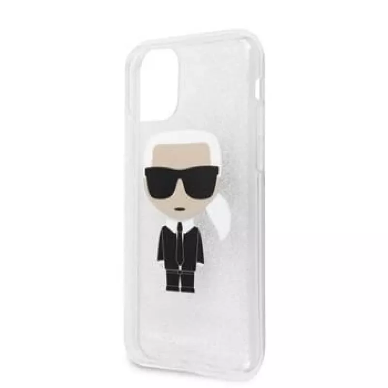 Karl Lagerfeld Apple iPhone 11 Pro Max Glitter Iconic Body Cover Silber
